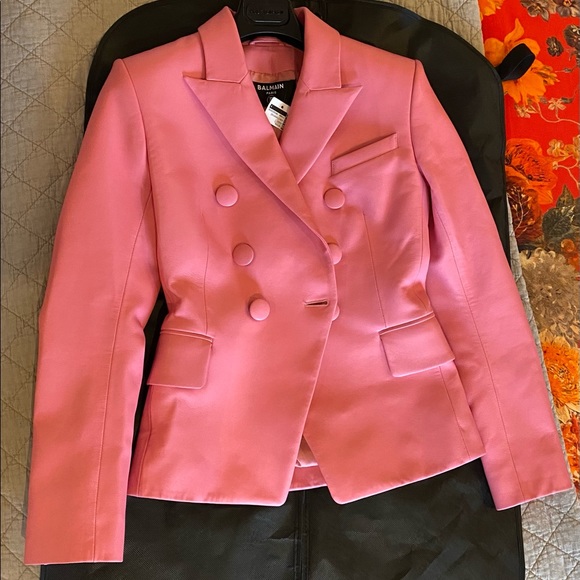 ❤️NWT Authentic Balmain Leather Blazer Size 36-S - Picture 3 of 14